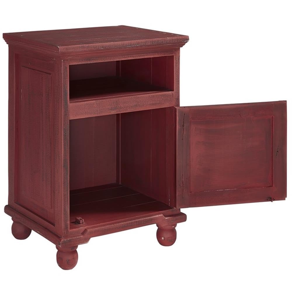 Progressive Furniture Finn Nightstand, Rustic Red